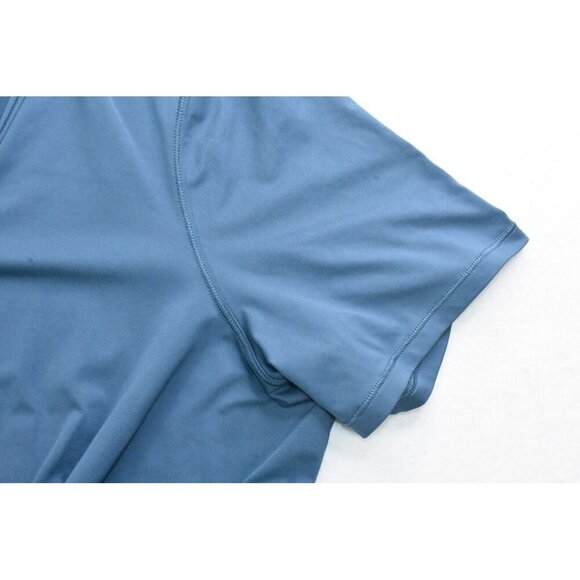 Lululemon Do the Daily Women's Shirt Size 8 Code Blue Short Sleeve Top Cross - Picture 3 of 9